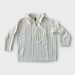 H&M cableknit ivory sweater cottage-core - size women's small